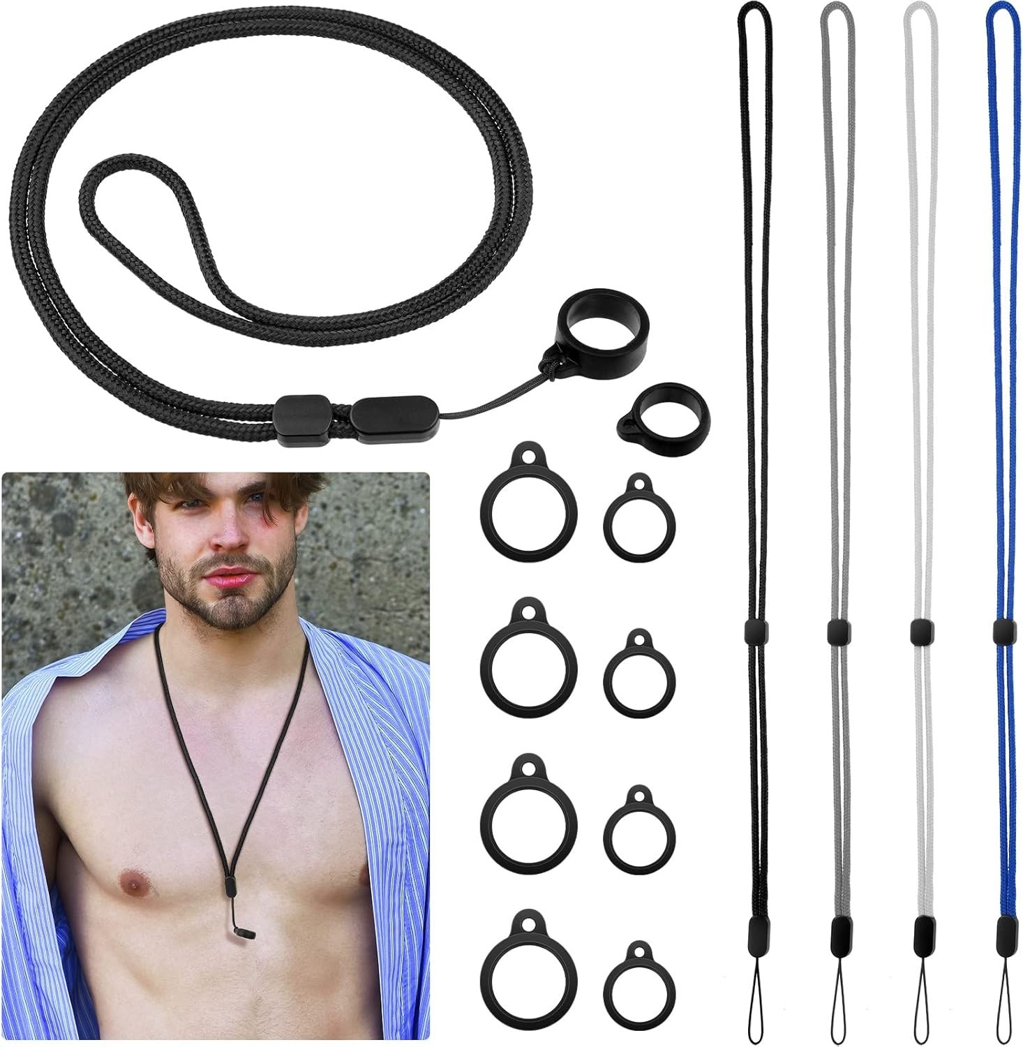 4 Colors Peritoneal Dialysis Accessories – Adjustable Lanyard and Silicone Rings