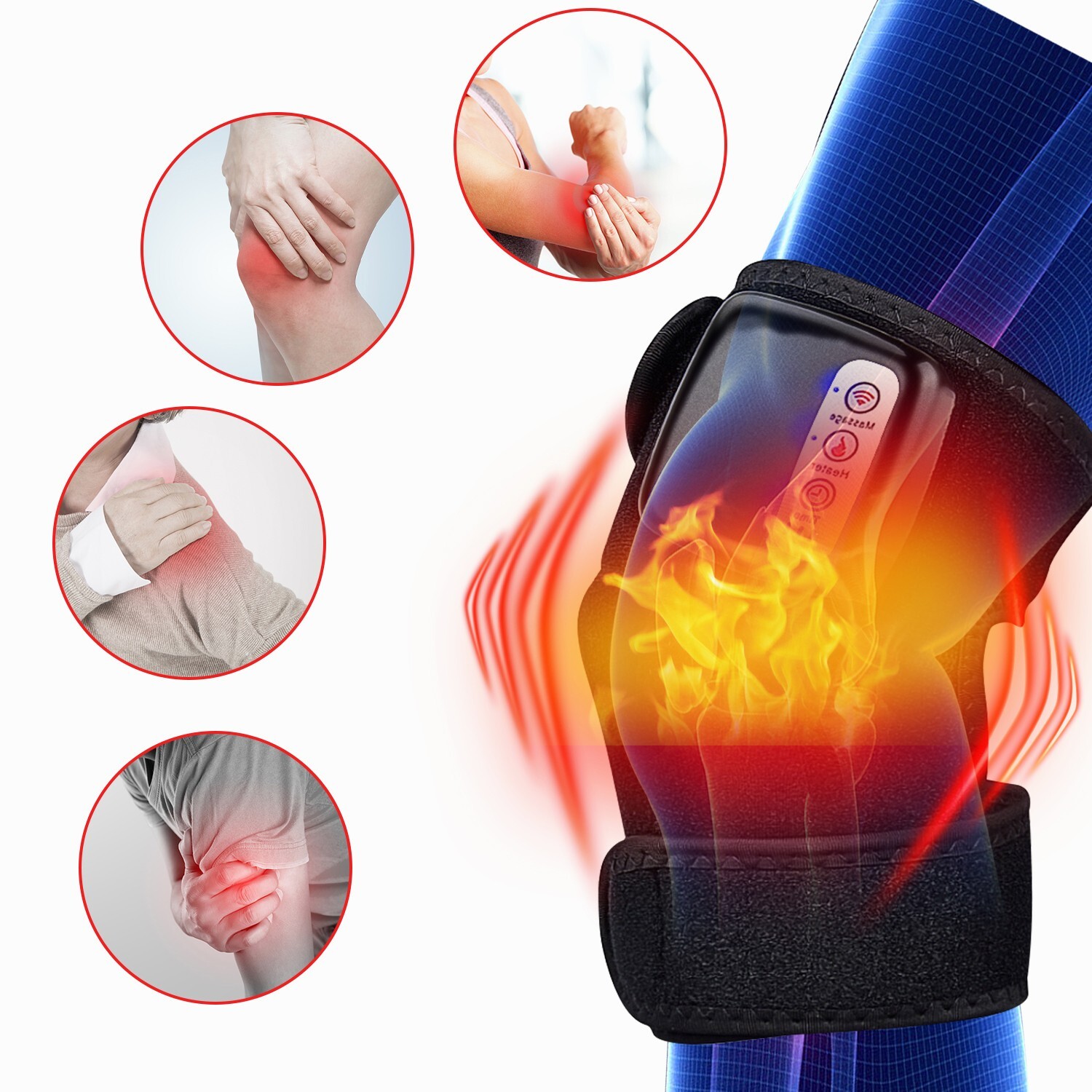 US Electric Heating Vibration Knee Leg Joint Pad Massager Brace Therapy 2026 NEW