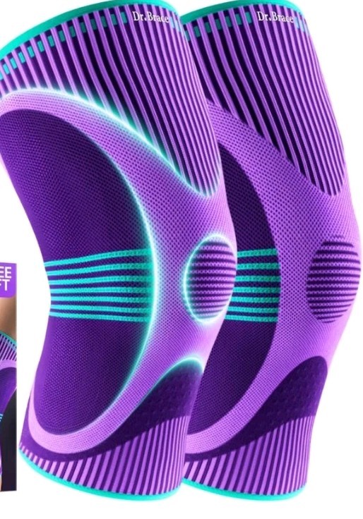 DR. BRACE Elite Compression Knee Sleeves for Women & Men, (2-Pack) Large