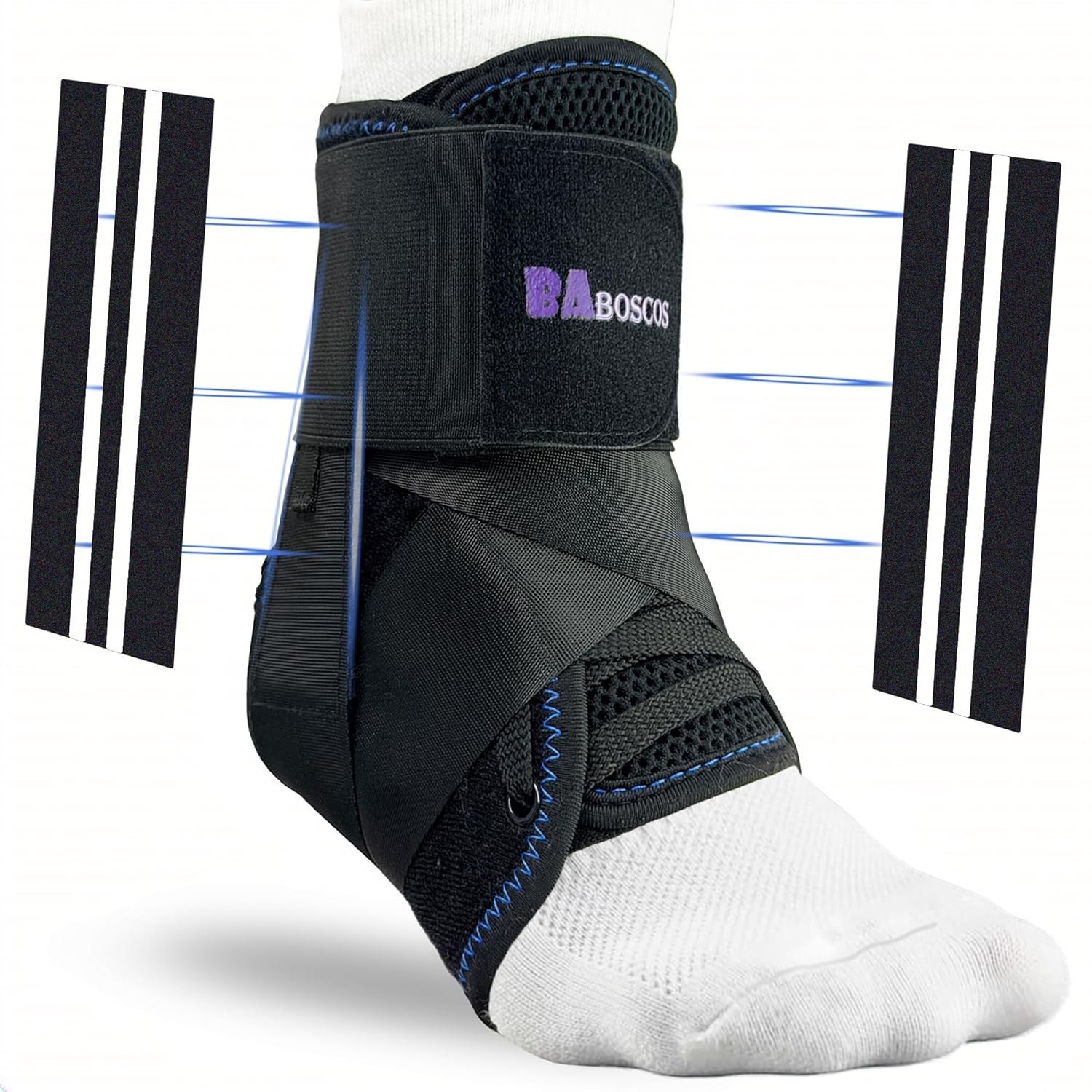 Ankle Brace for Sprain & Sports – 3-Point Support System, No Pressure Comfort Ev