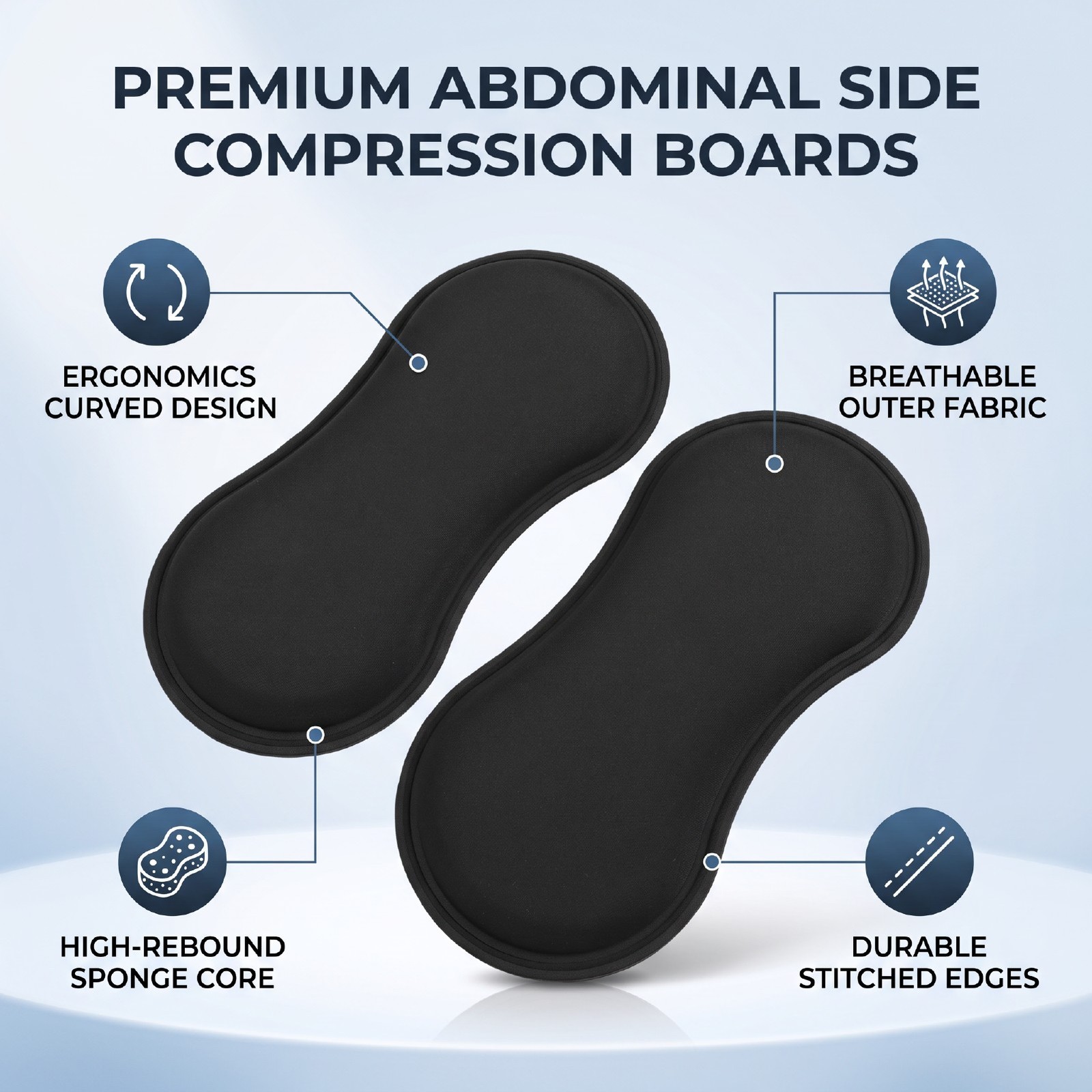 2pcs Abdominal Side Compression Boards High Rebound Breathable Skin Friendly DSO