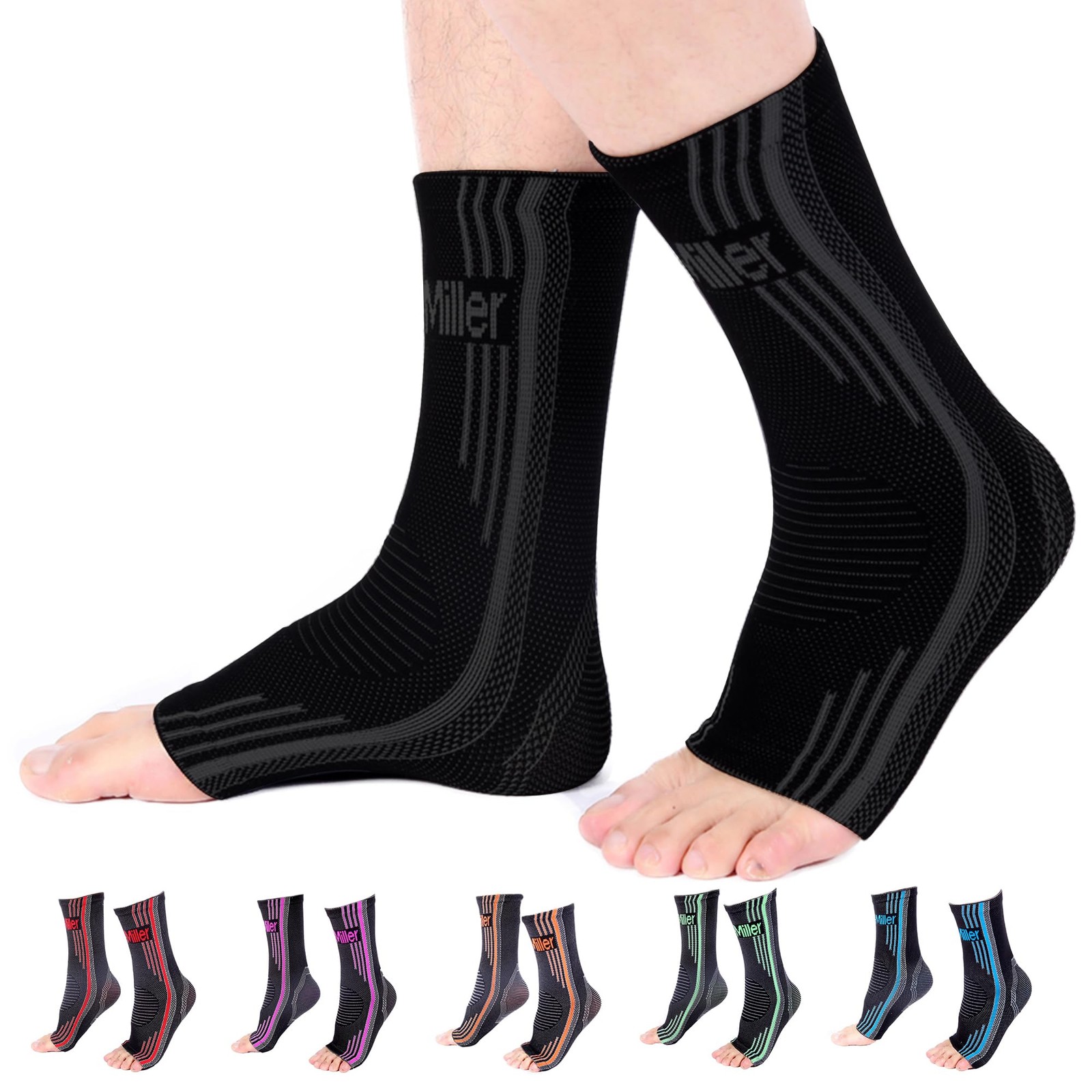Ankle Compression Sleeve – Plantar Fasciitis Support, Toeless Neuropathy Sock…