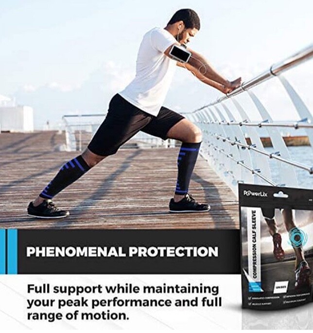 POWERLIX Compression CALF SLEEVE for Men Women XXL