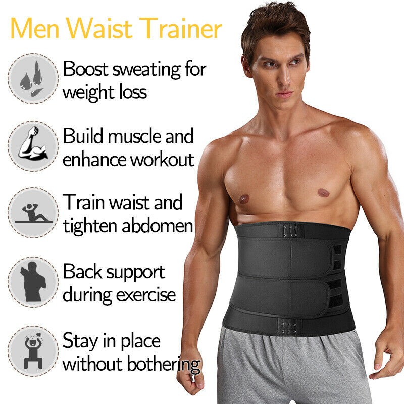 Men Women Waist Trimme Trainer Belt Sweat Wrap Tummy Control Stomach Fat Burner