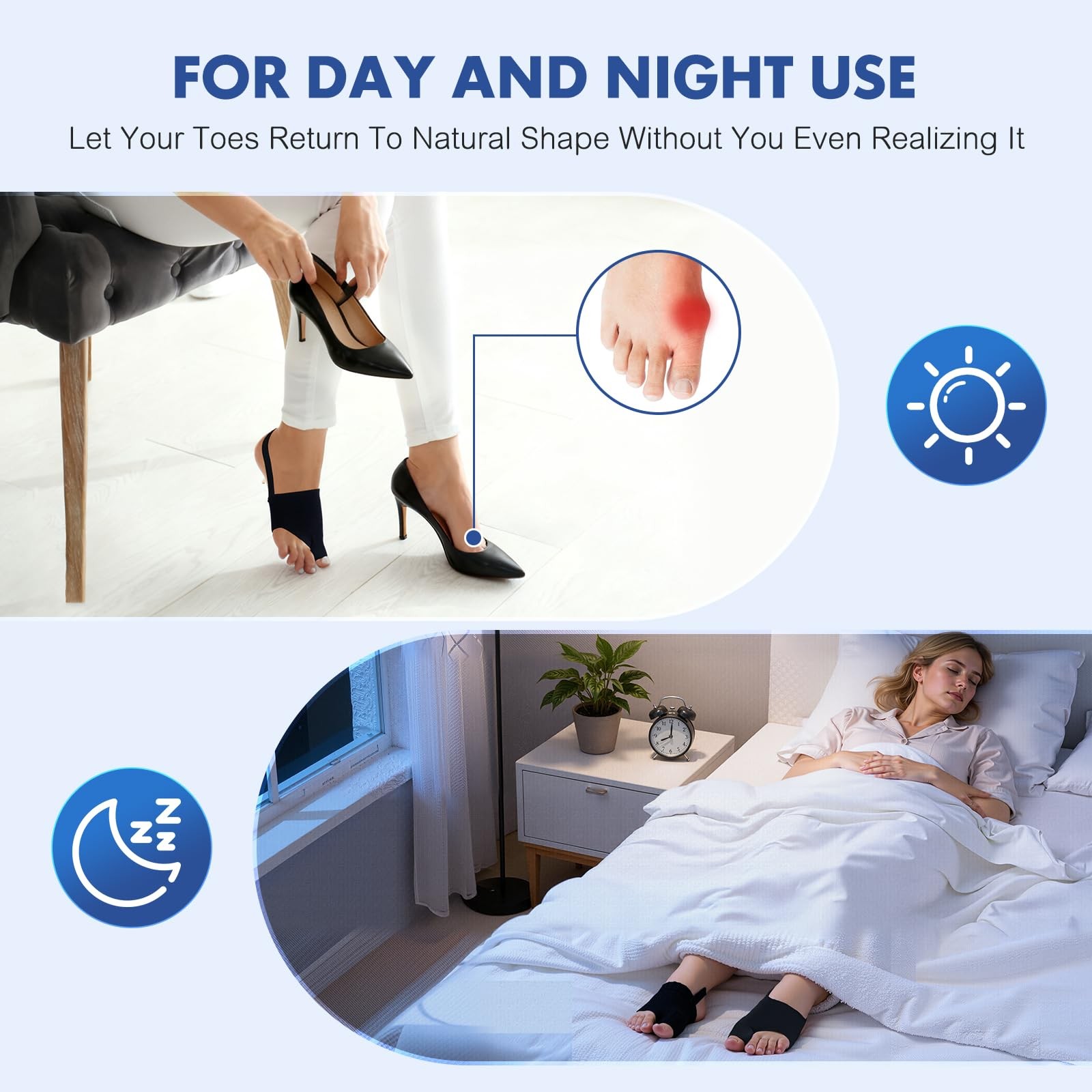 2PCS Bunion Corrector for Women & Men – Correction with Pure Black