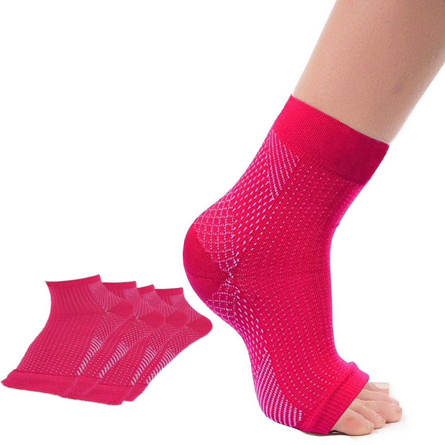Ankle Sleeve Compression Support Arch Heel PLANTAR FASCIITIS Foot Pain Sock Lot