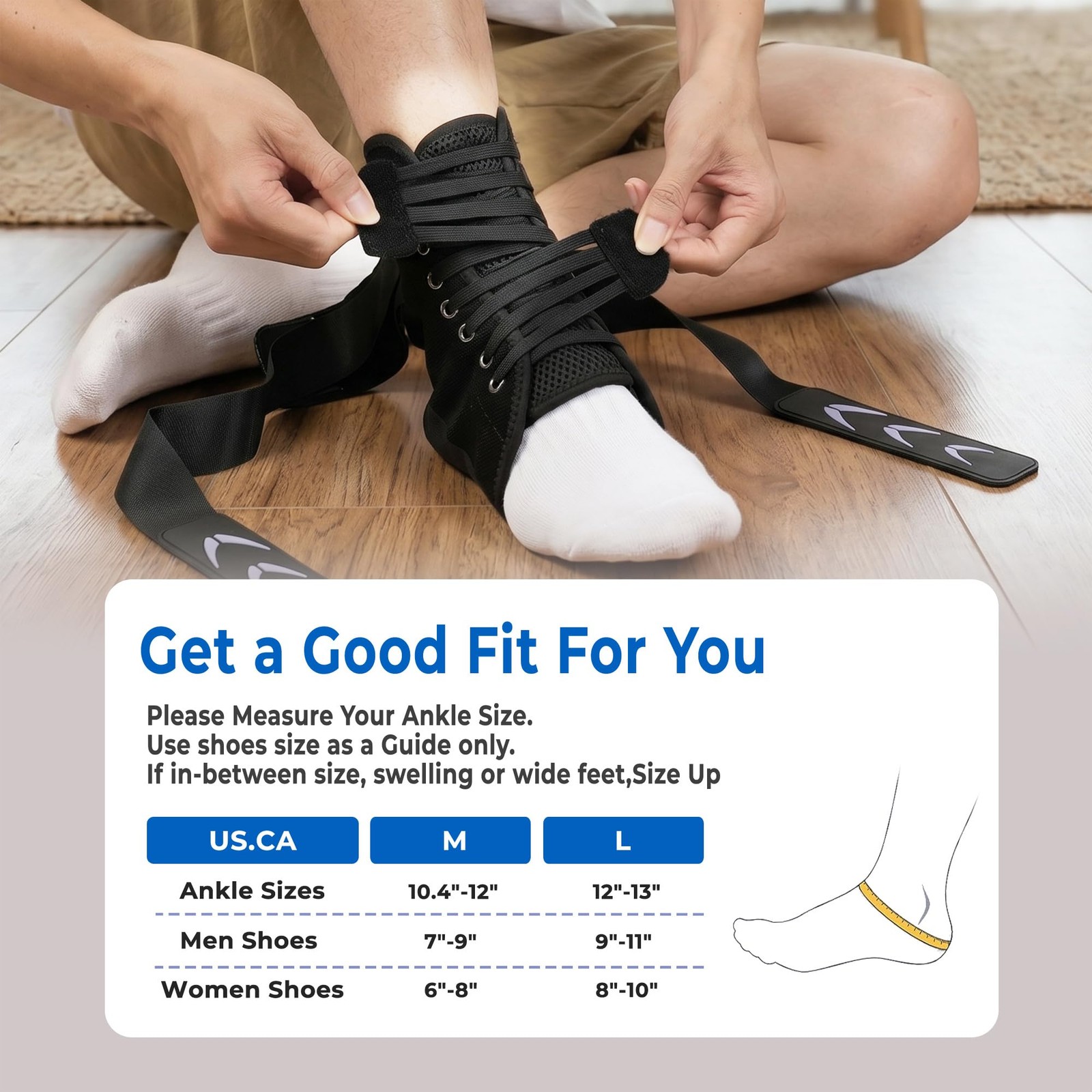 Ankle Brace for Men & , Adjustable Lace-Up Ankle for Sprained Ankle Recovery,…