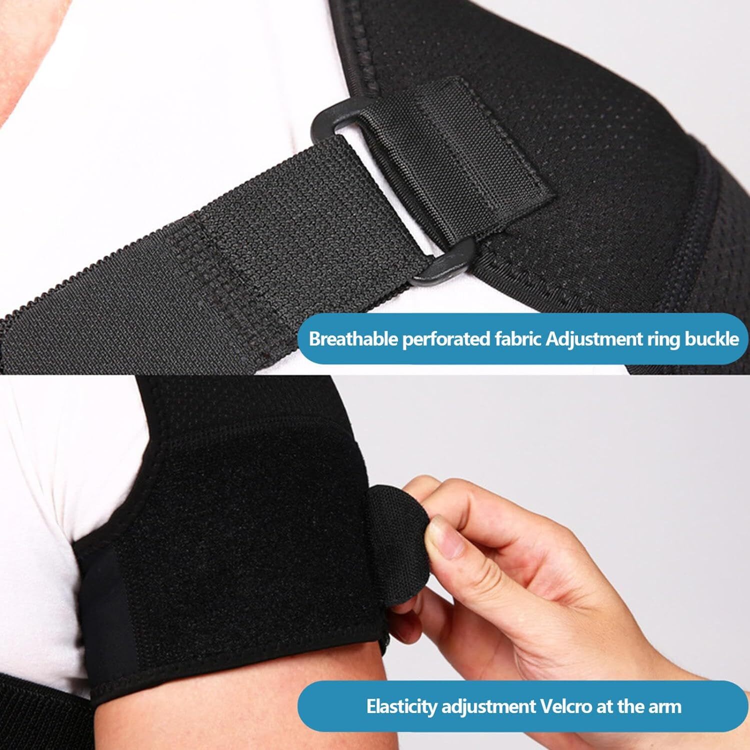 Double Shoulder Brace Torn Rotator Cuff Pain Relief Support Therapy Sleeve Wrap