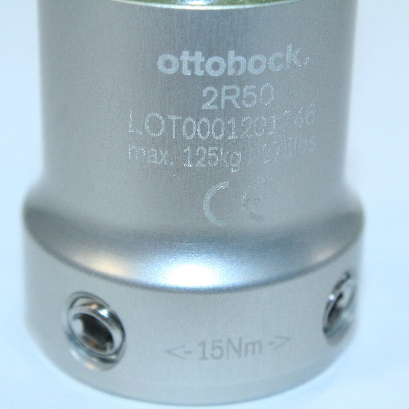 OTTOBOCK 2R50 ALUMINUM SHORT PYLON TUBE CLAMP ADAPTER BELOW KNEE / L = 3.25″