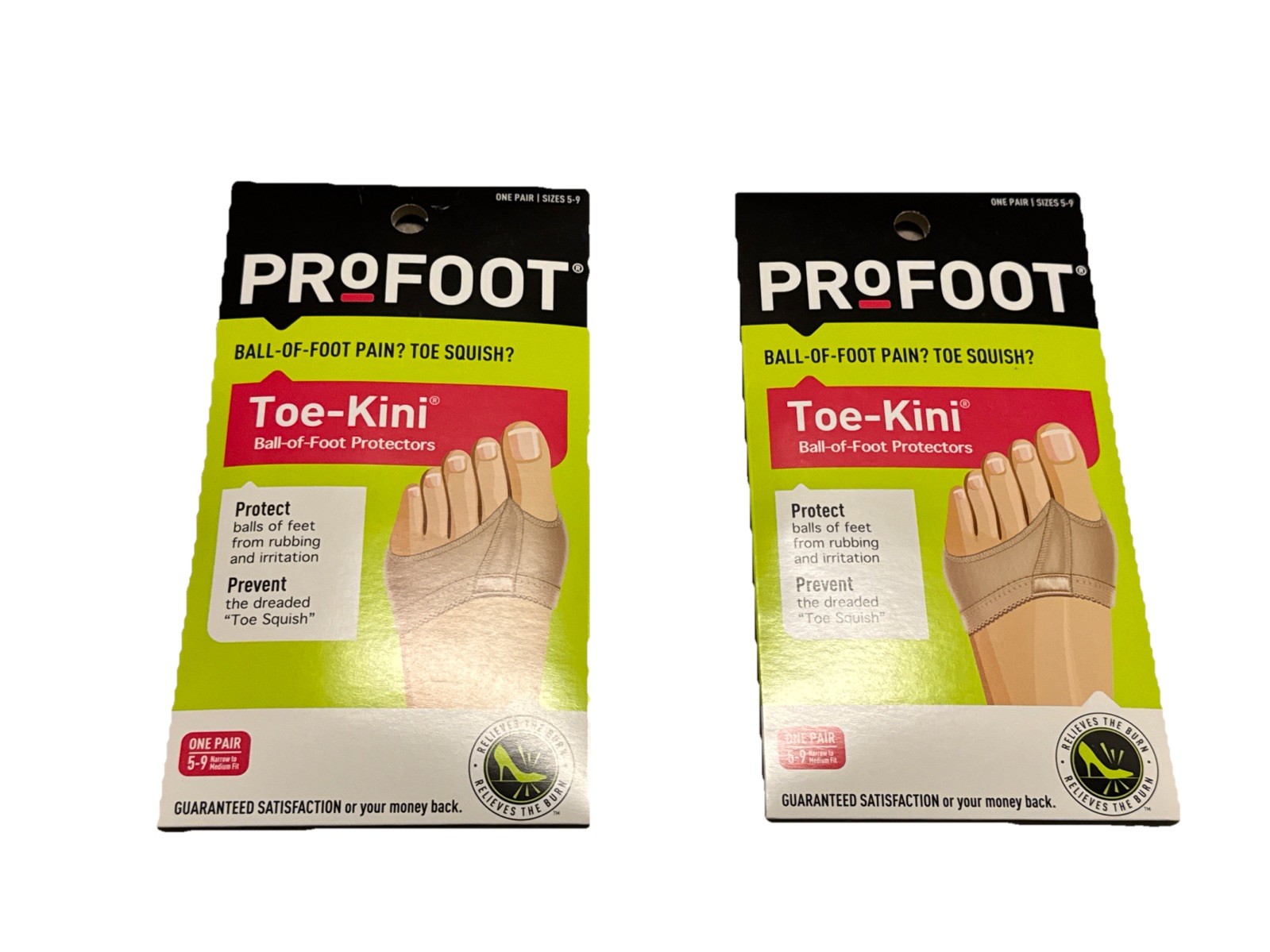 Pro-Foot Toe-Kini Ball Of Foot Protectors 1 Pair 5-9 Narrow To Medium X2 Packs