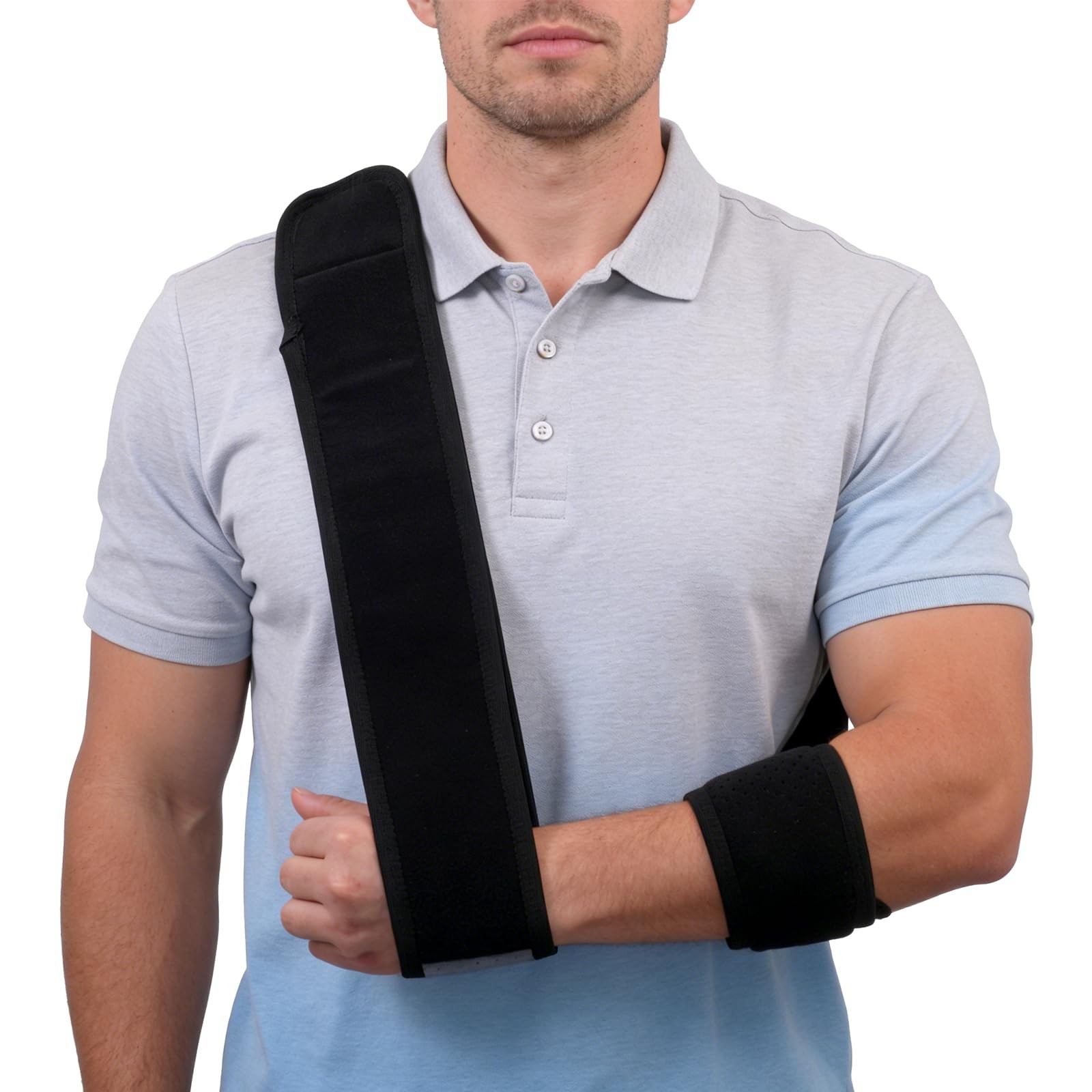 Black Adjustable Arm Sling Shoulder Immobilizer Broken Collarbone Support