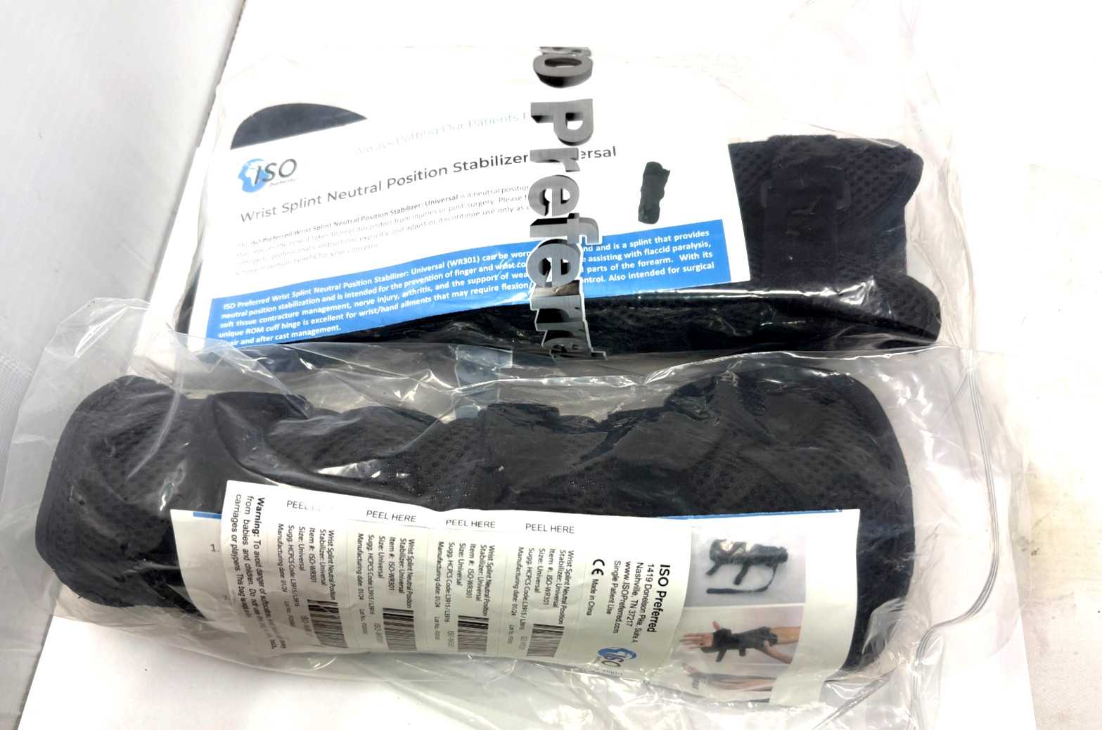 “2”-ISO Preferred Wrist Splints Neut. Pos. R/L Univ Stabilizer Brace ISO-WR301