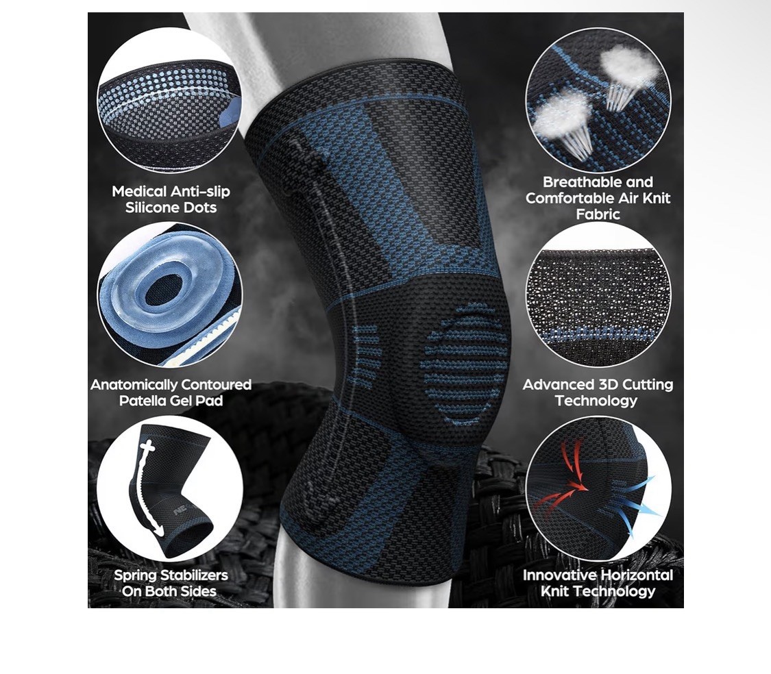 Medical Knee Compression Sleeve Brace, New Damaged Box