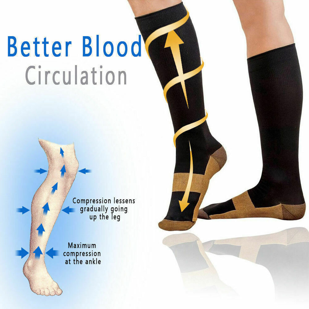 S/M L/Xl 2XL Wide Calf Plus Size Compression Socks Women Men 20-30mmhg
