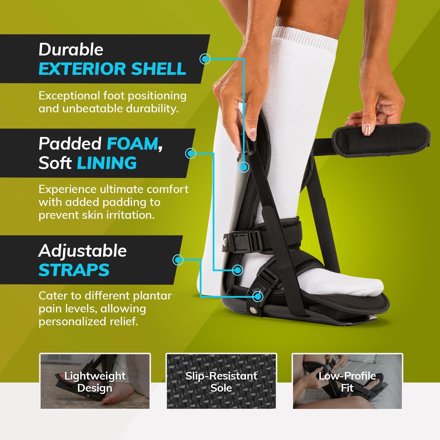 BraceAbility Sleeping Stretch Boot – Plantar Fasciitis Night Foot Splint Adju…