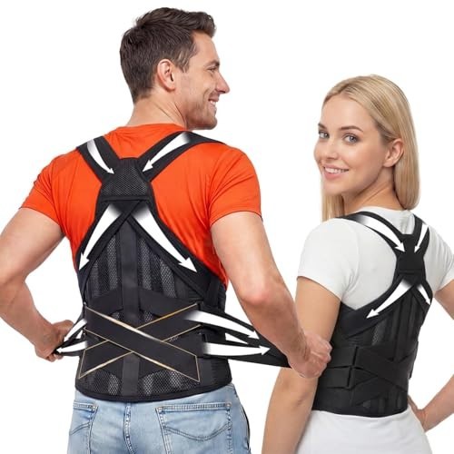 Posture Corrector Back Brace for Men & Women – Lumbar Support, Pain Relief, Adju