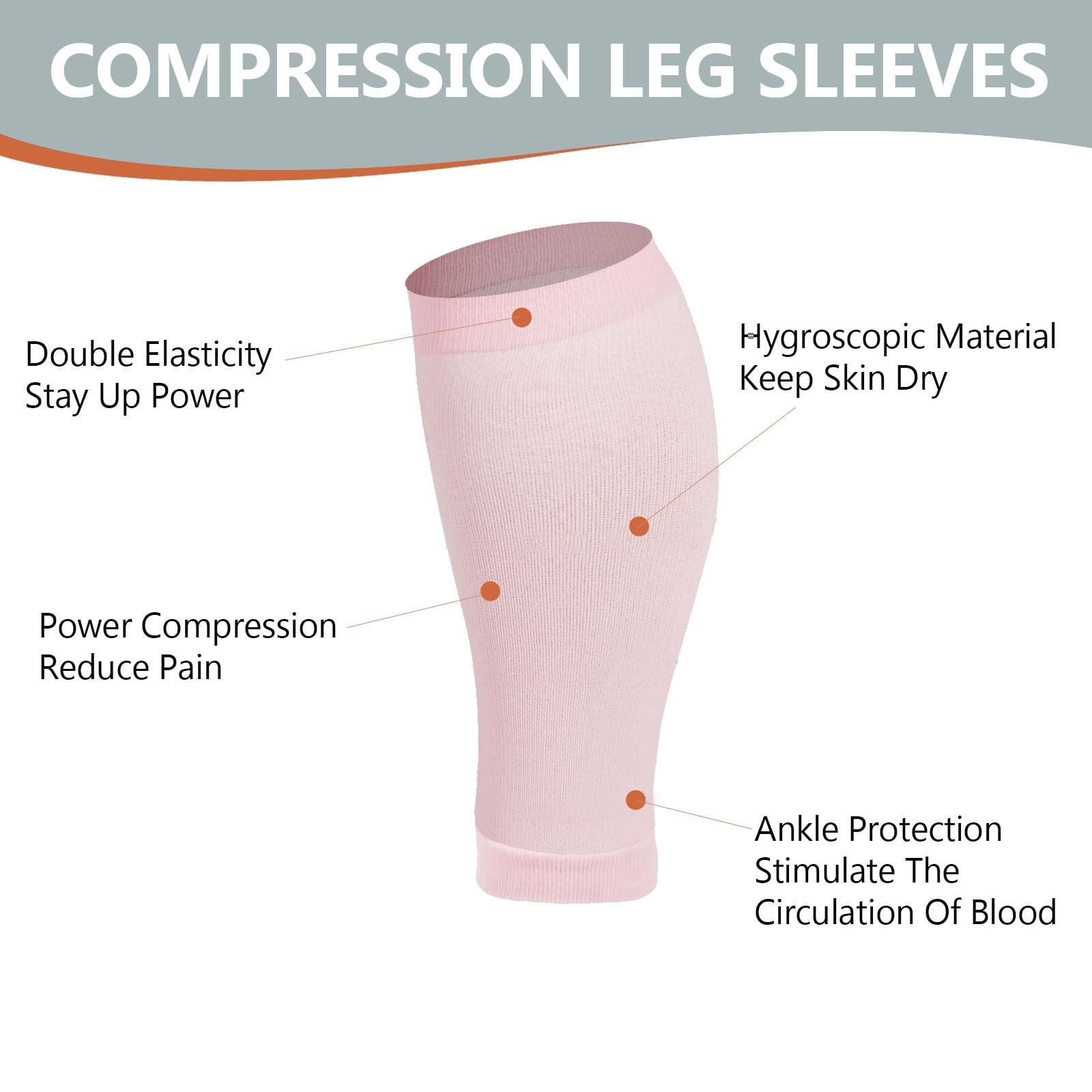 Plus Size Compression Leg Sleeves for Wide Calf 15-20mmHg Knee High Support