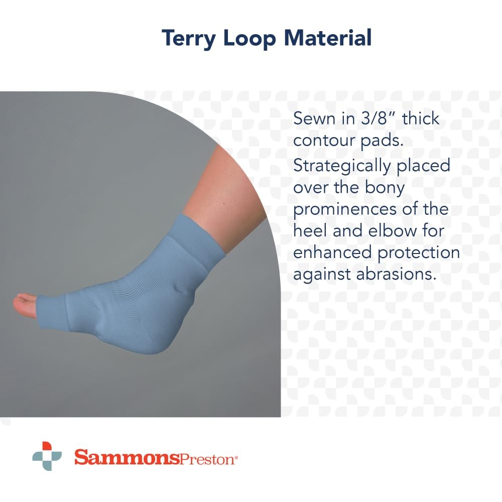 Rolyan Premium Heel/Elbow Protector, Foam Padded Sleeve, Medium, Blue
