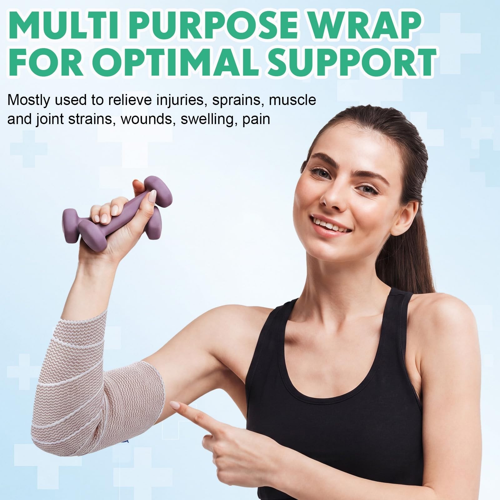 20 Pack Elastic Bandage Wraps 2″-6″ Stretchable Compression for Legs, Knees, Wri