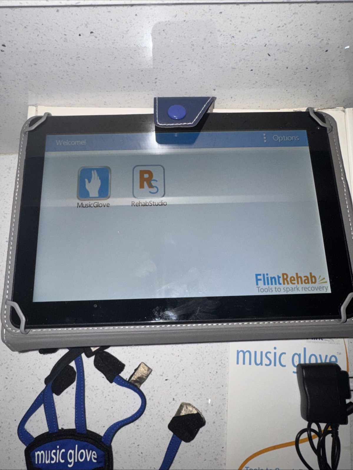 Flint Rehab MusicGlove & FitMi Stroke Recovery System Therapy Glove Pads Tablet