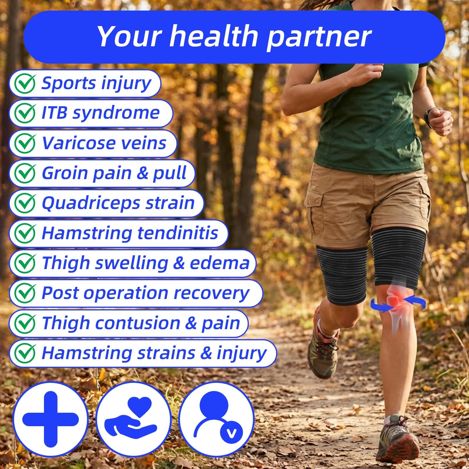 2 PCS Extra Long Elastic Knee Wrap Compression Bandage Brace , Adjustable Com…