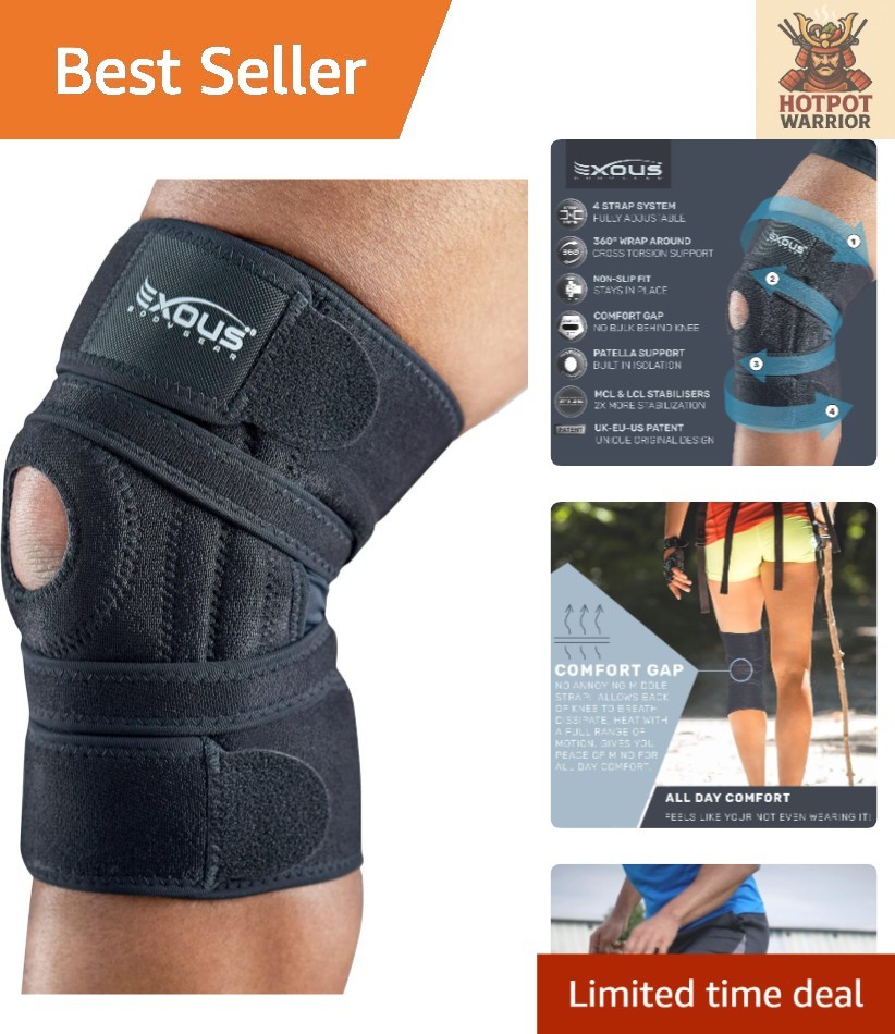 Advanced 4-Way Adjustable Knee Brace – Pain Relief for ACL, MCL Injuries