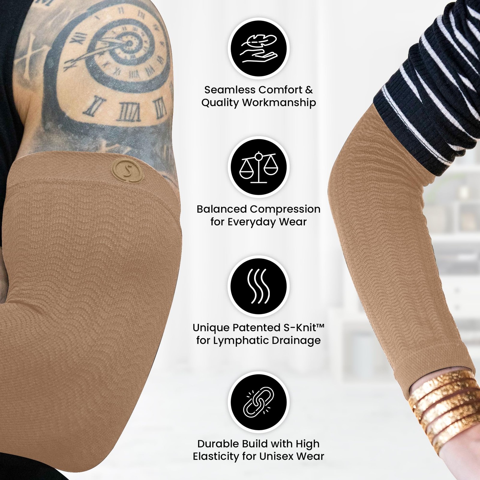 ™ S1 Arm Sleeves (Lithic SAND) – Ultramodern Arm Covers for Men & – Fitness T…