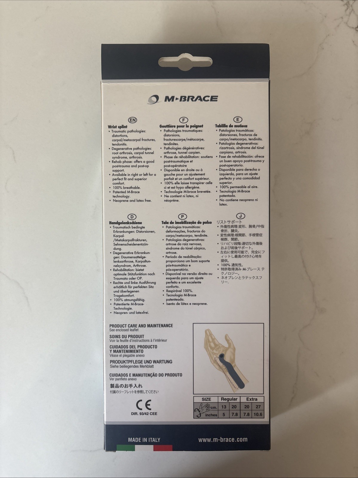 New M-Brace Wrist Splint Right Size Extra Large New Old Stock