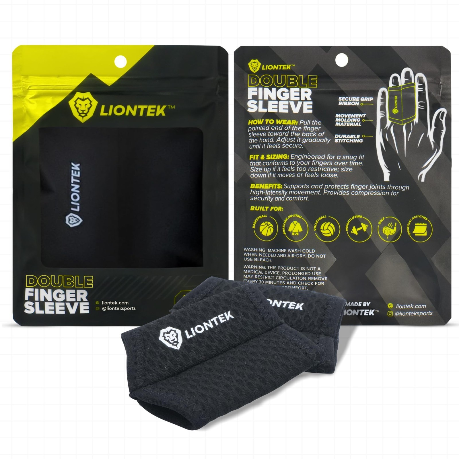 Double Flow Finger Sleeves – Joint Support & Compression for BJJ, Fitness, Volle