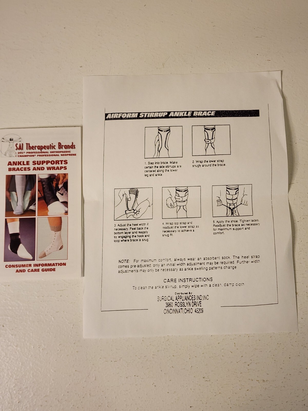 Left Adult Adjustable Ankle Stirrup Brace With Airform Pads