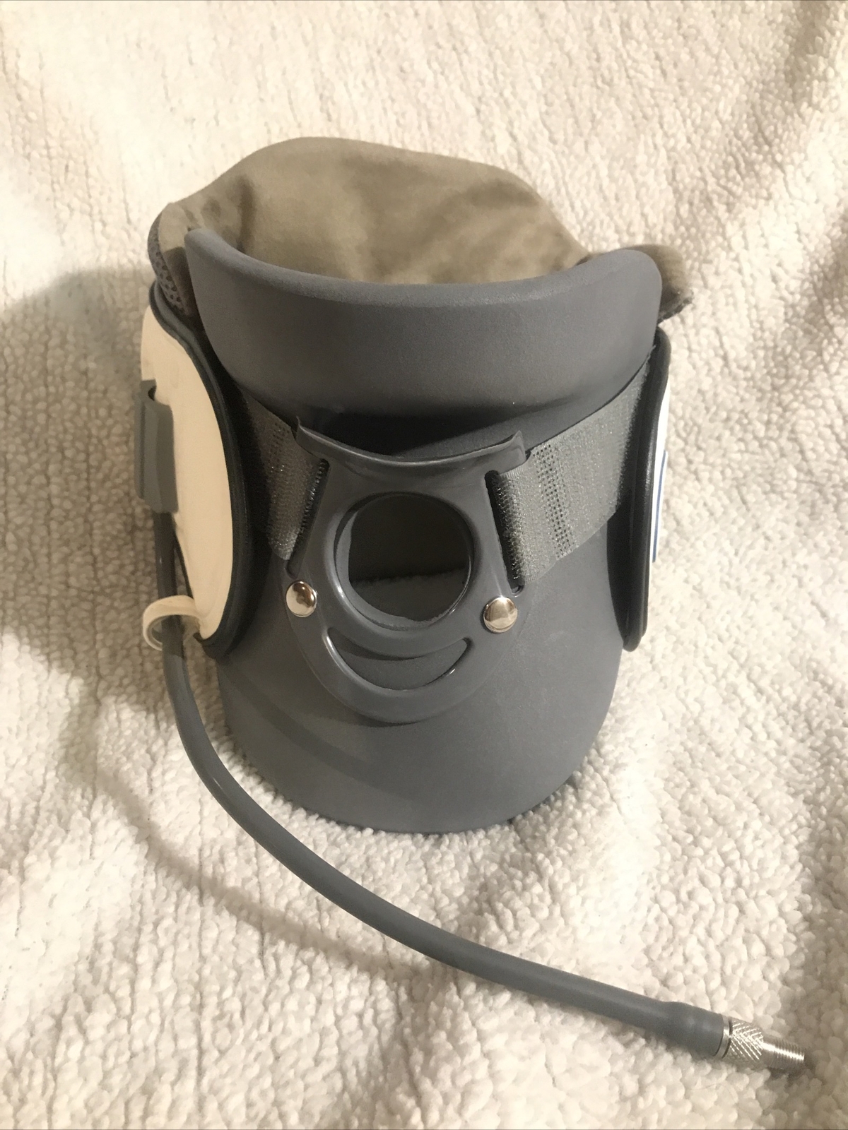 LEAMAI-Standard Cervical Neck Traction Device, Collar,GRAY/WHI w/o Pump
