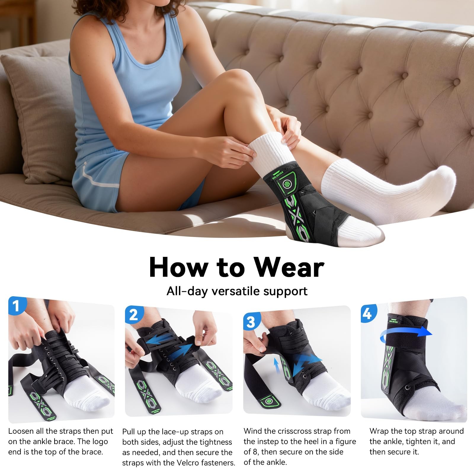 Upgraded Ankle Brace for Sprained Ankle [Stronger Support & Ultra Breathable]…