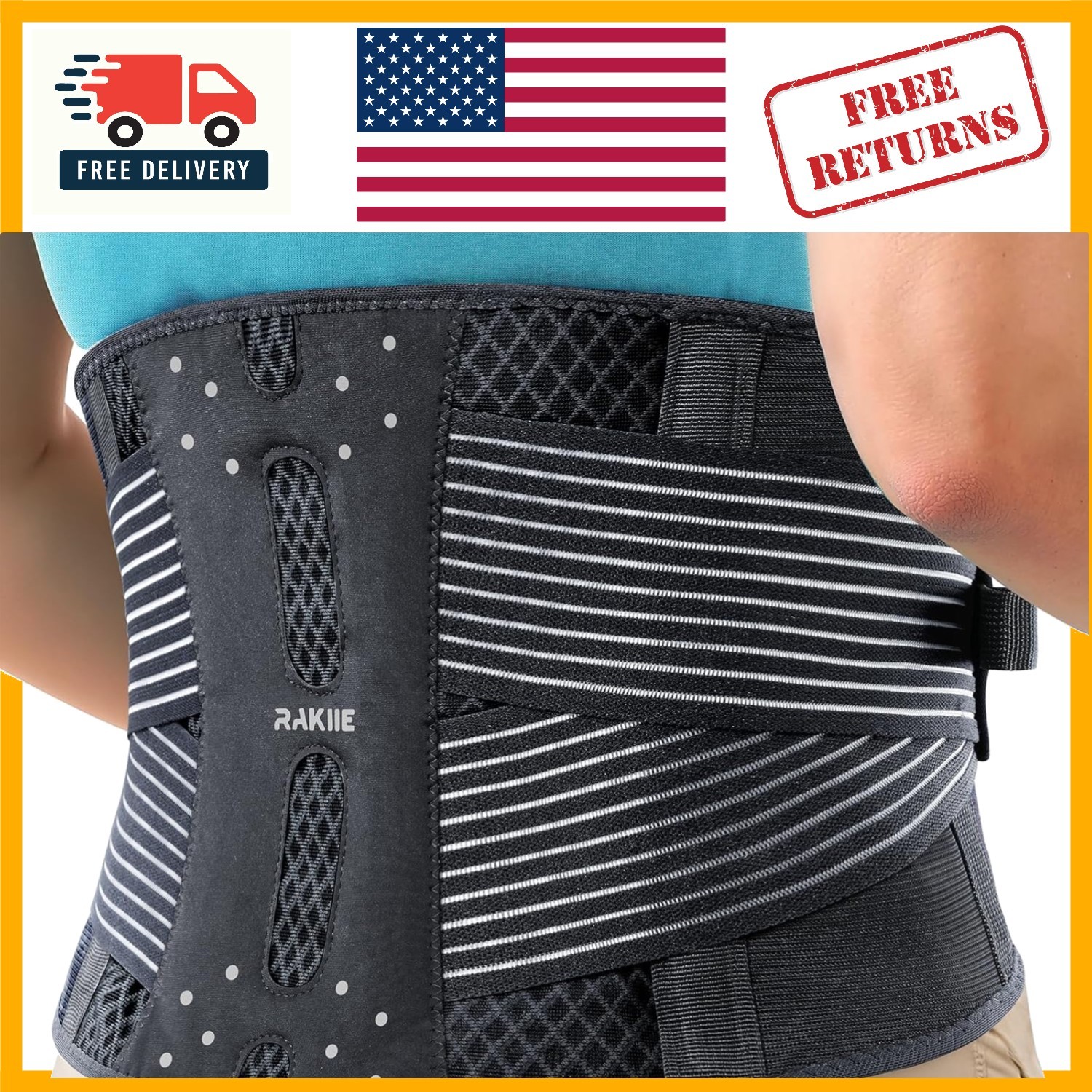 Dual Adjustable Back Brace for Daily Pain Relief – Lightweight Comfort, M Size