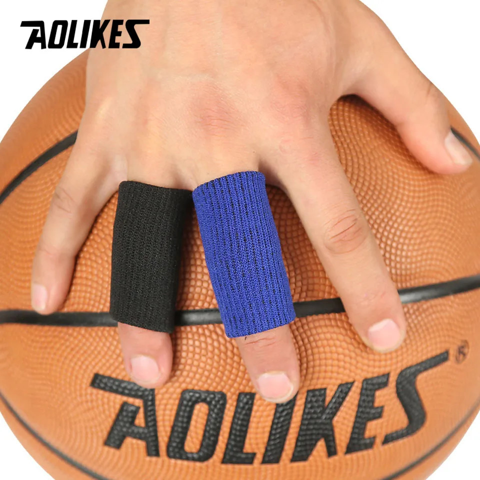 AOLIKES 10PCS Lot Elastic Finger Sleeves Basketball Sports Safety Thumb Brace