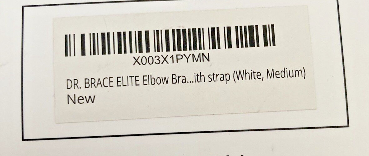 Dr. Brace Padded Elbow Brace With Additional Strap Tennis Golf Sz Medium White