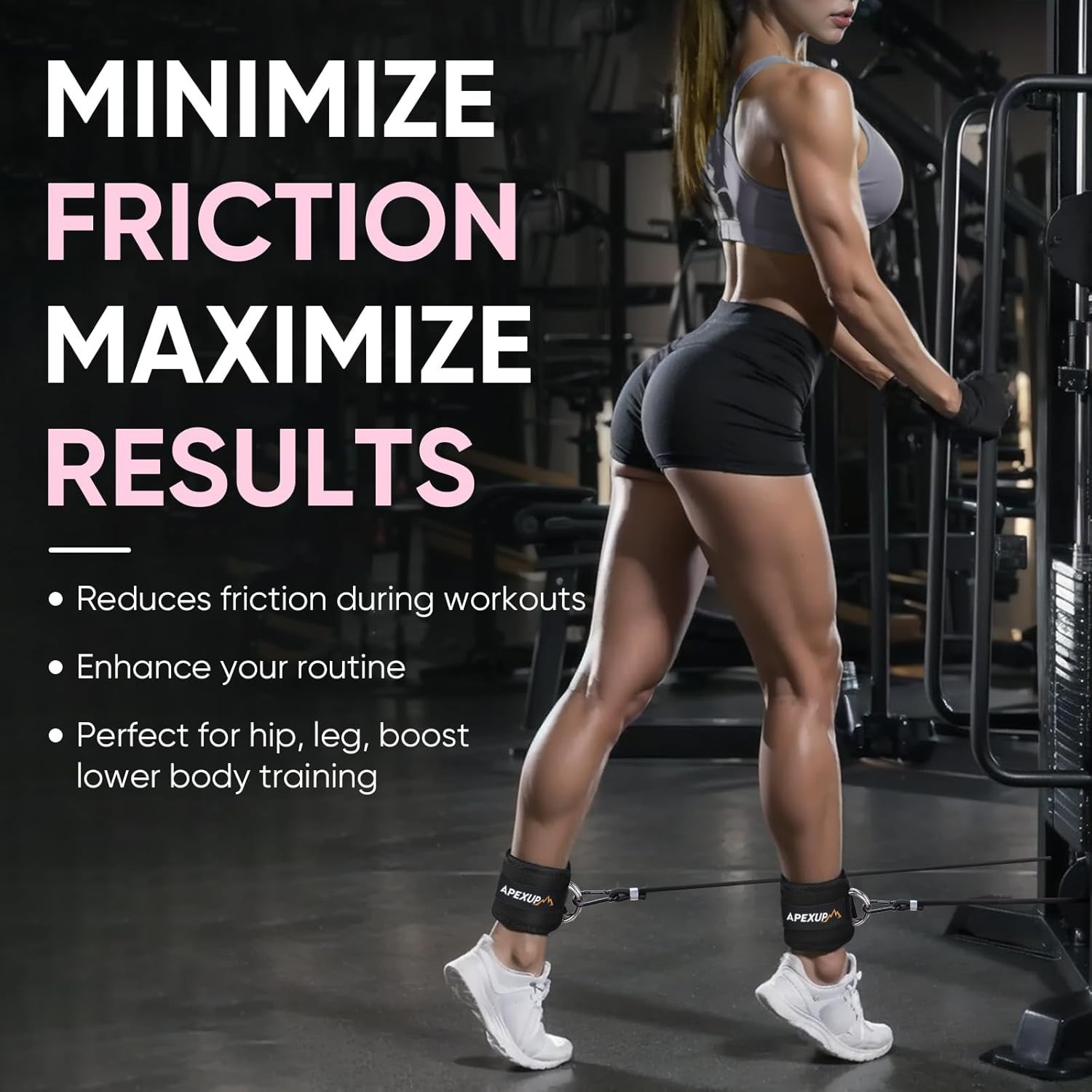 Adjustable Neoprene Ankle Strap for Cable Machines – Perfect for Glute Workouts