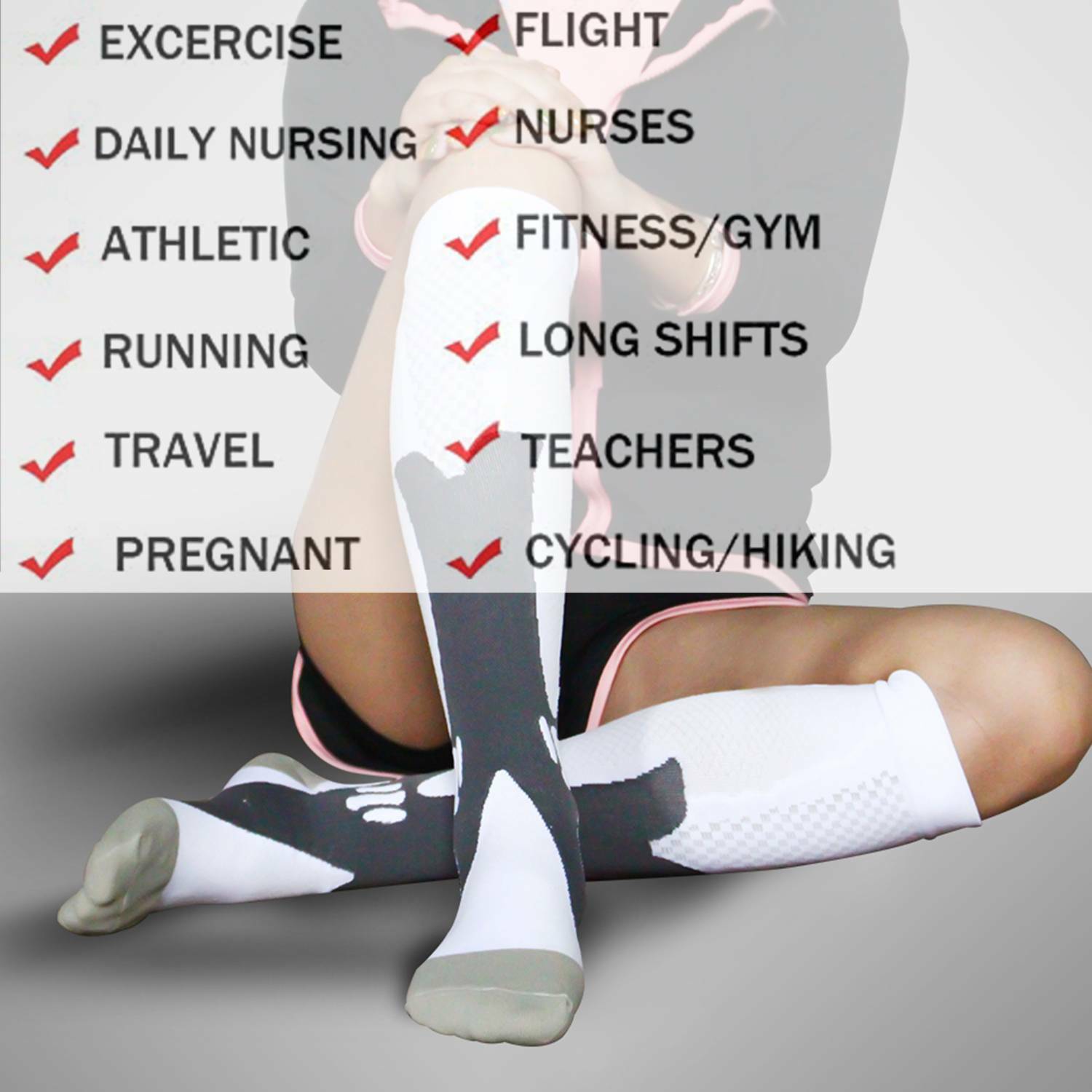 Copper Compression Socks Men Women Calf Shin Leg Running Fitness Sleeve