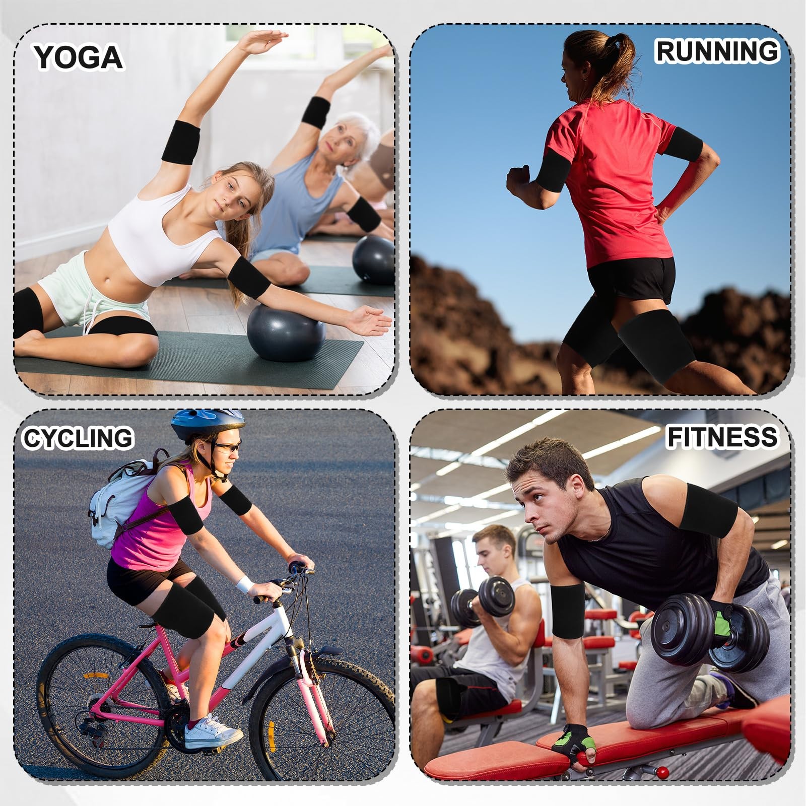 Shyyween 4 Pcs Thigh Wraps & Arm Trimmers Set Thigh and Arm Sweat Bands Slimm…