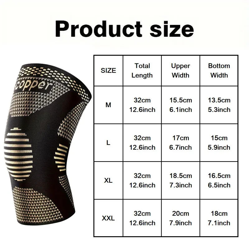 Copper Knee Pads Ultimate Shock-Absorbing Knee Support 1 pair Men & Women Sports