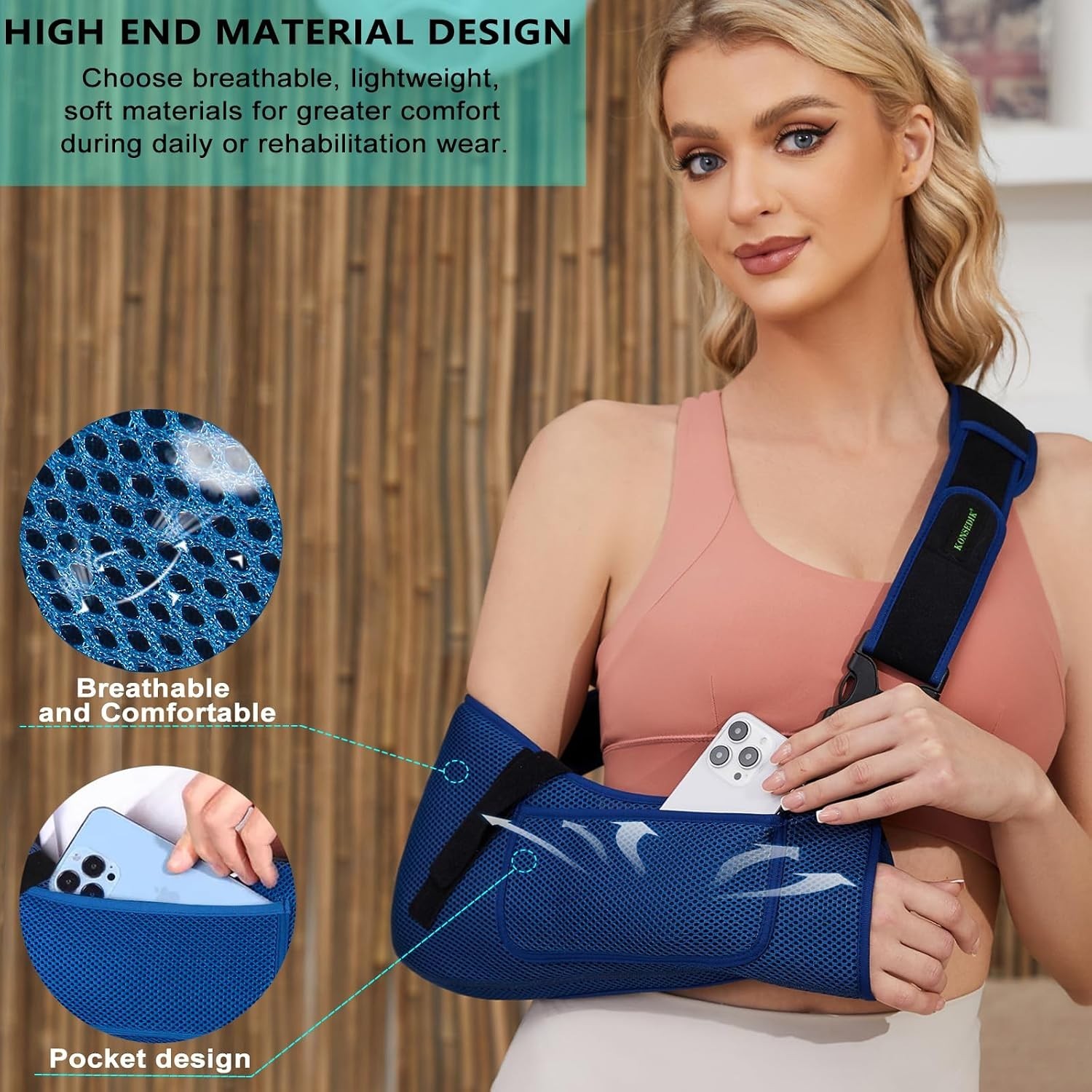 Adjustable Arm Sling – Lightweight Breathable Brace for Rotator Cuff Recovery