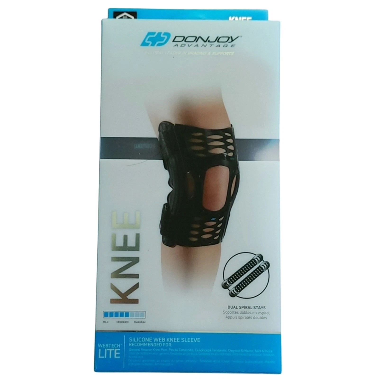 DonJoy Silicone Webtech Lite Knee Sleeve Large BEL-DA201KS01-BLK-L