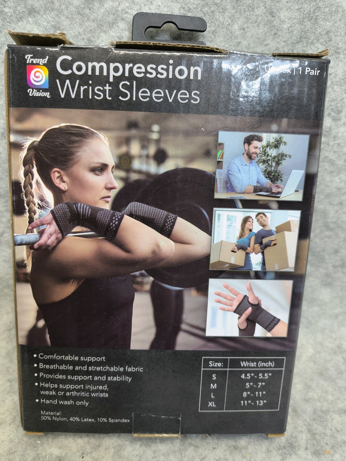XL 11-13 inch Wrist Brace Compression Sleeve Arthritis Gym Carpal Tunnel Injury