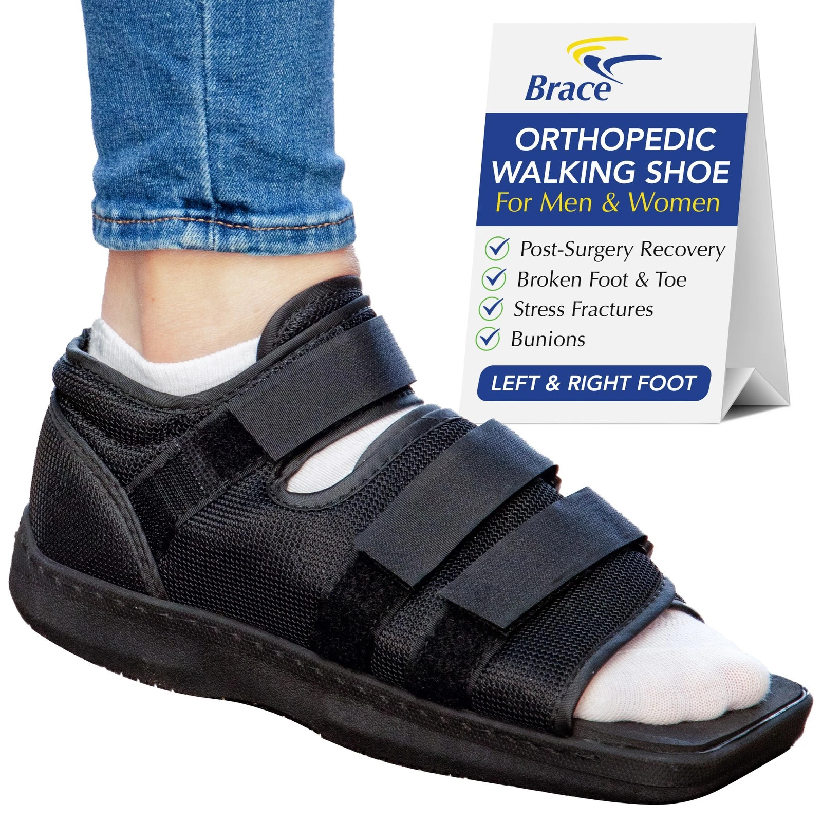 Braceability Post Op Shoe sz L Adjust Medical Walking Shoe Operation Unisex