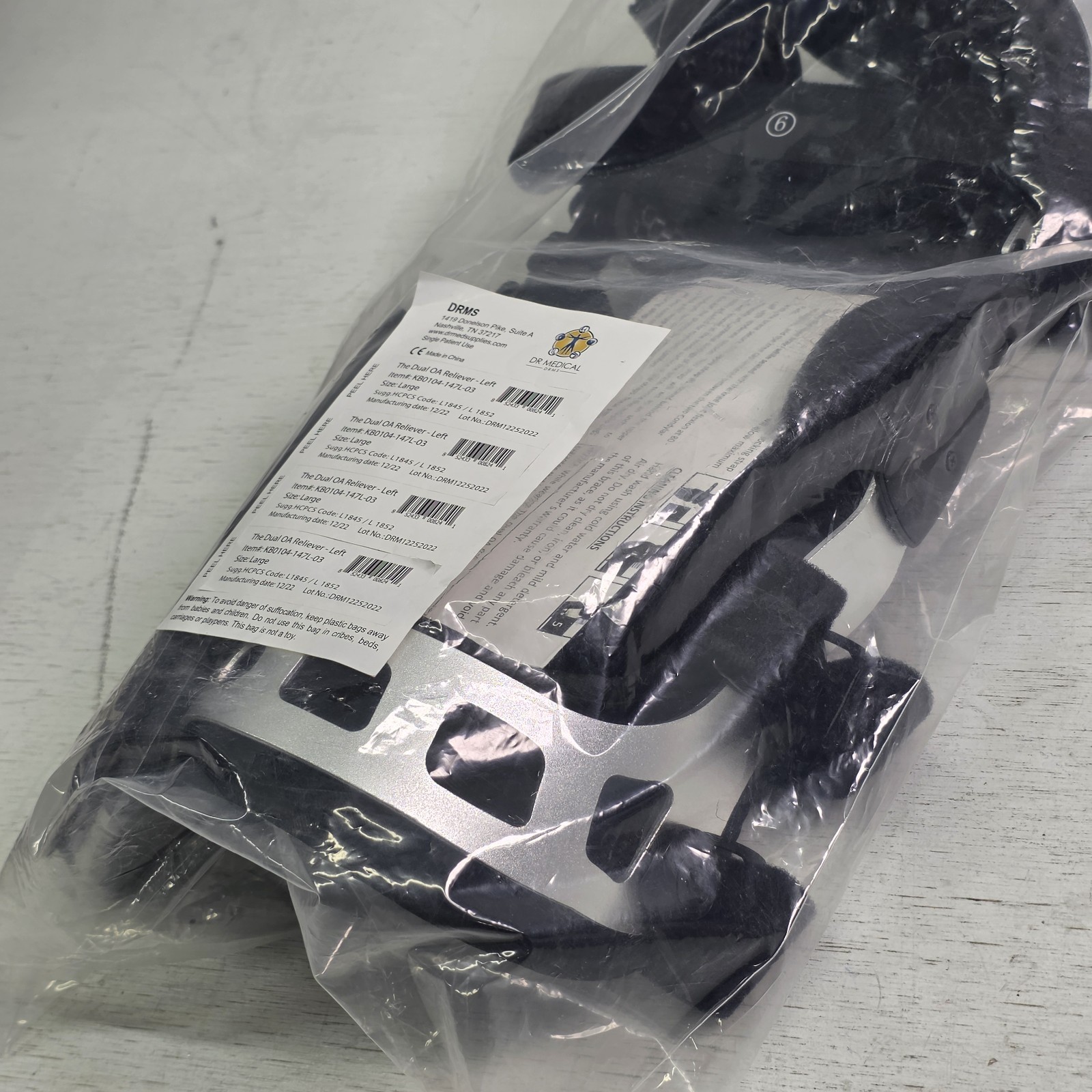 Dual OA Reliever Hinged LEFT Knee Brace Size Large KB0104-147L-03 NEW