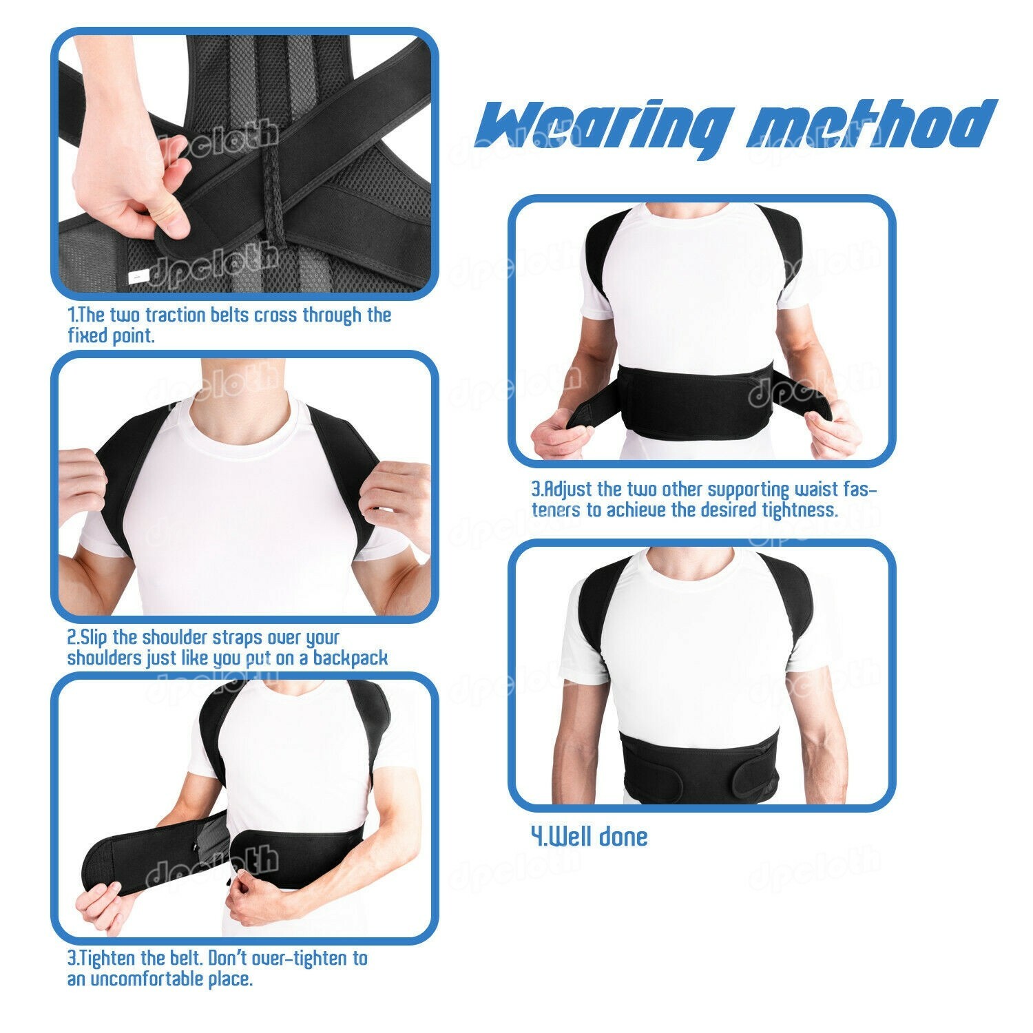 Magnetic Therapy Posture Corrector Waist Pain Relief Brace Back Shoulder Support