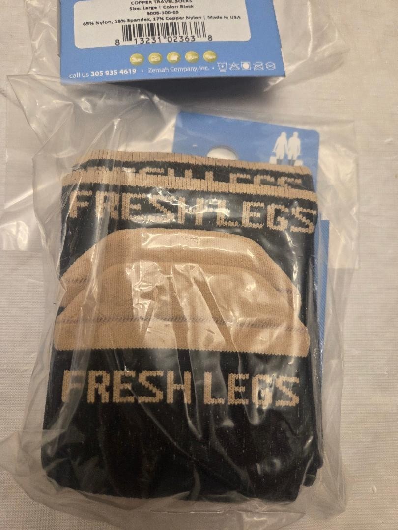 Zensah Copper Travel Compression Socks Pick Size Unisex Black / Copper