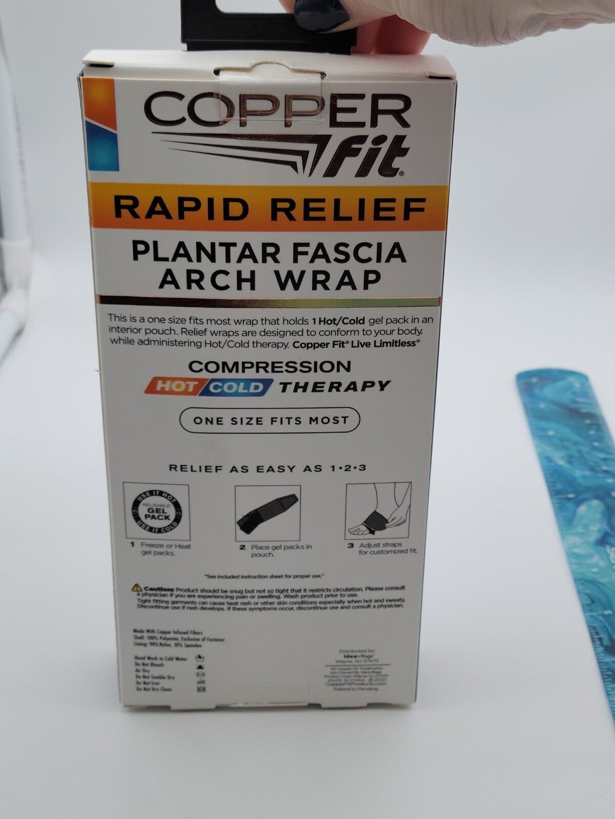 Copper Fit Plantar Fascia Arch Support Wrap Rapid Relief Sleeve Hot/Cold Therapy