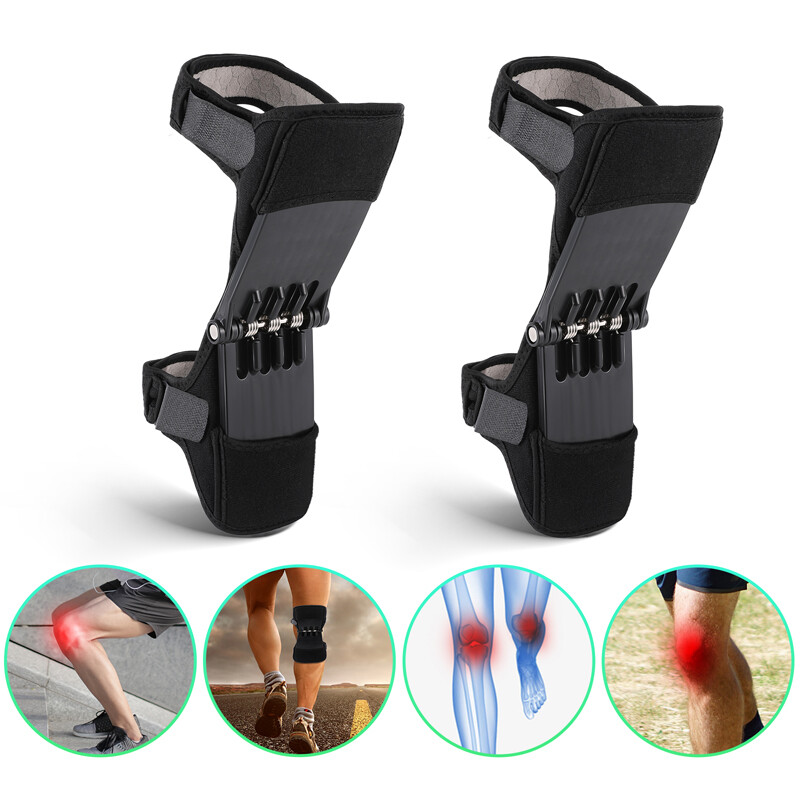 2Pcs Joint Support Brace Knee Pads Booster Lift Squat Sports Power Spring Force