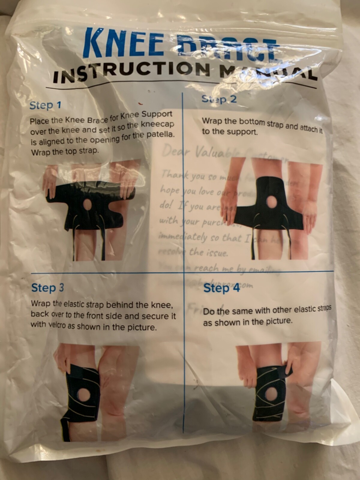Bodypros Knee Brace With Strap-Adjustable & Anti-Slip Double Silicone Grip NWT