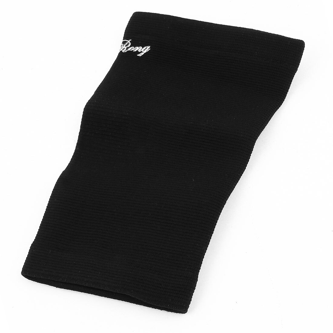 Sports Training Nylon Elastic Textured Elbow Wrap Support Black